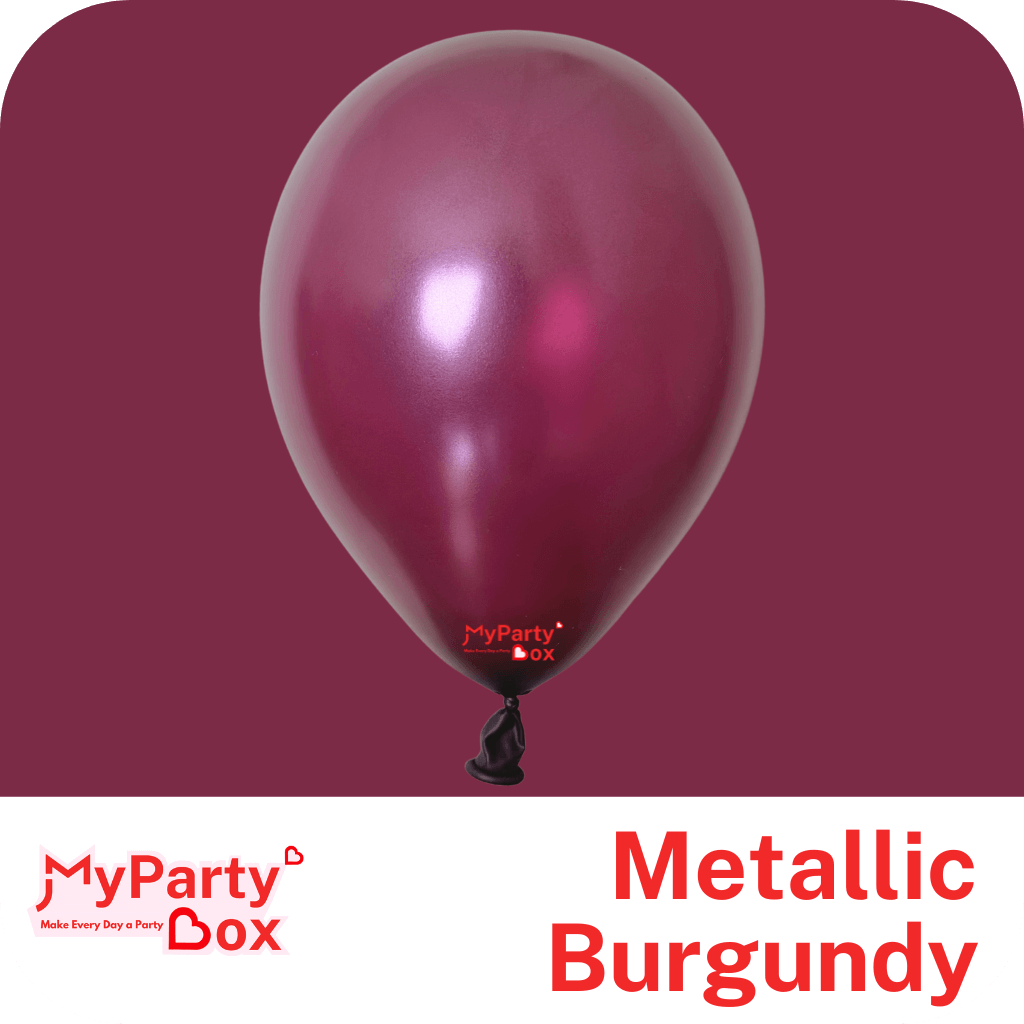 5" (12cm) Metallic Burgundy Mini Latex Balloon