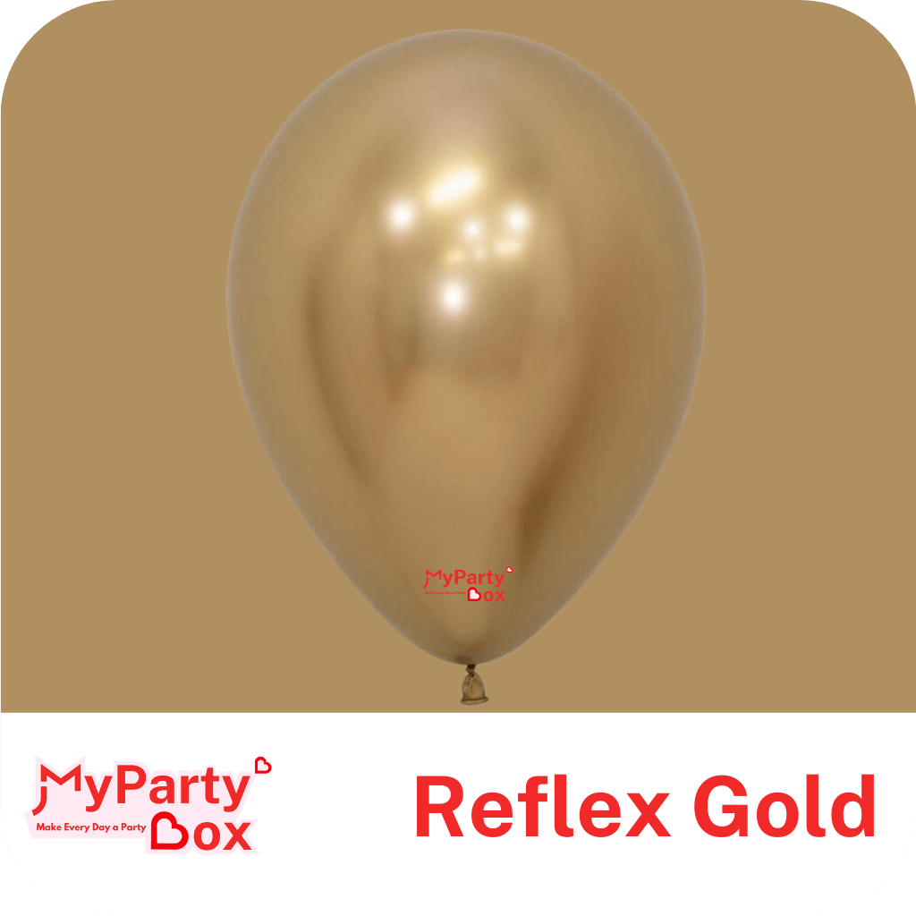 12" (30cm) Reflex Gold Regular Latex Balloon