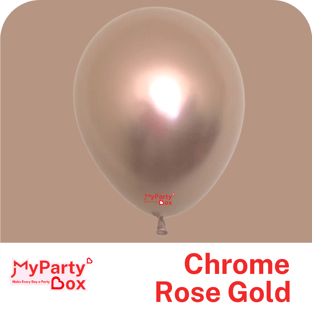 11" (28cm) Chrome Rose Gold Latex Balloon