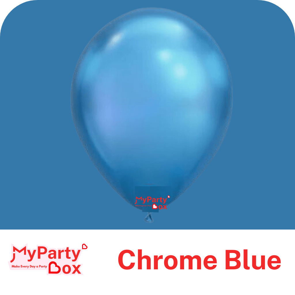 11" (28cm) Chrome Blue Latex Balloon
