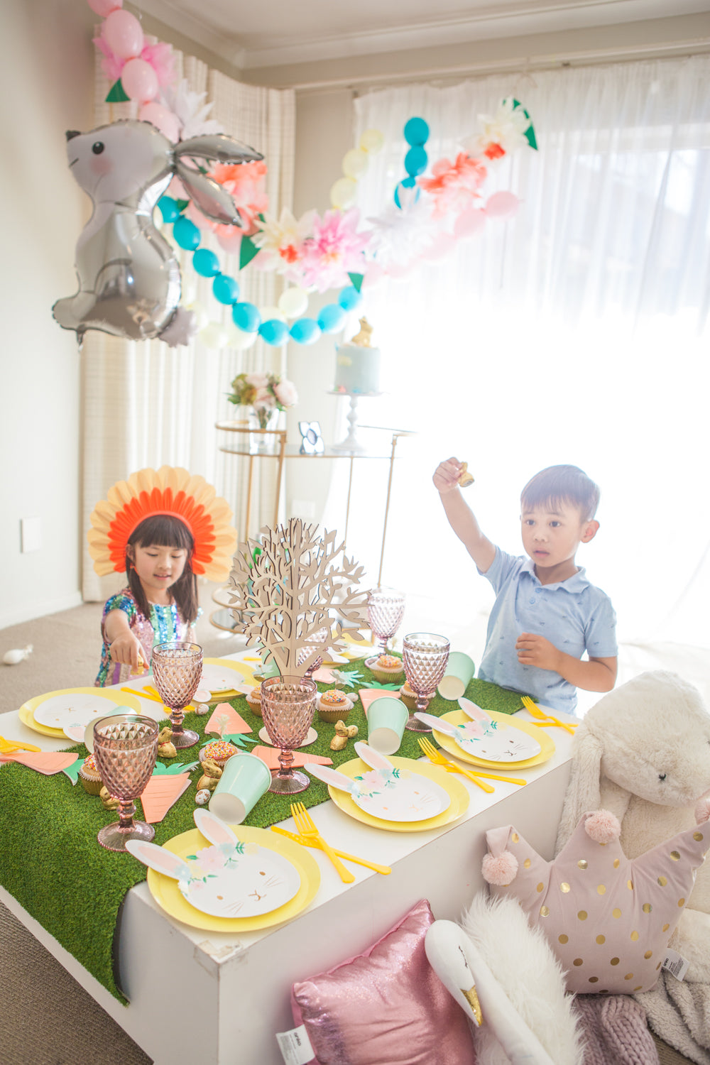 Two beautiful kit with easter party set up