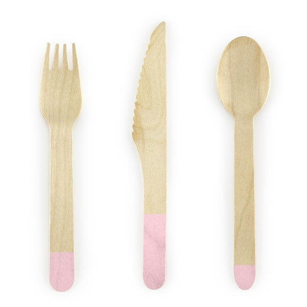Light Pink Wooden Cutlery (PC18)