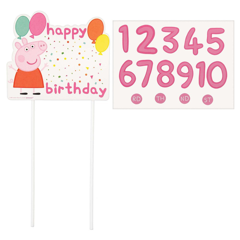 Amscan Peppa Pig Confetti Party Customizable Cake Topper Pick