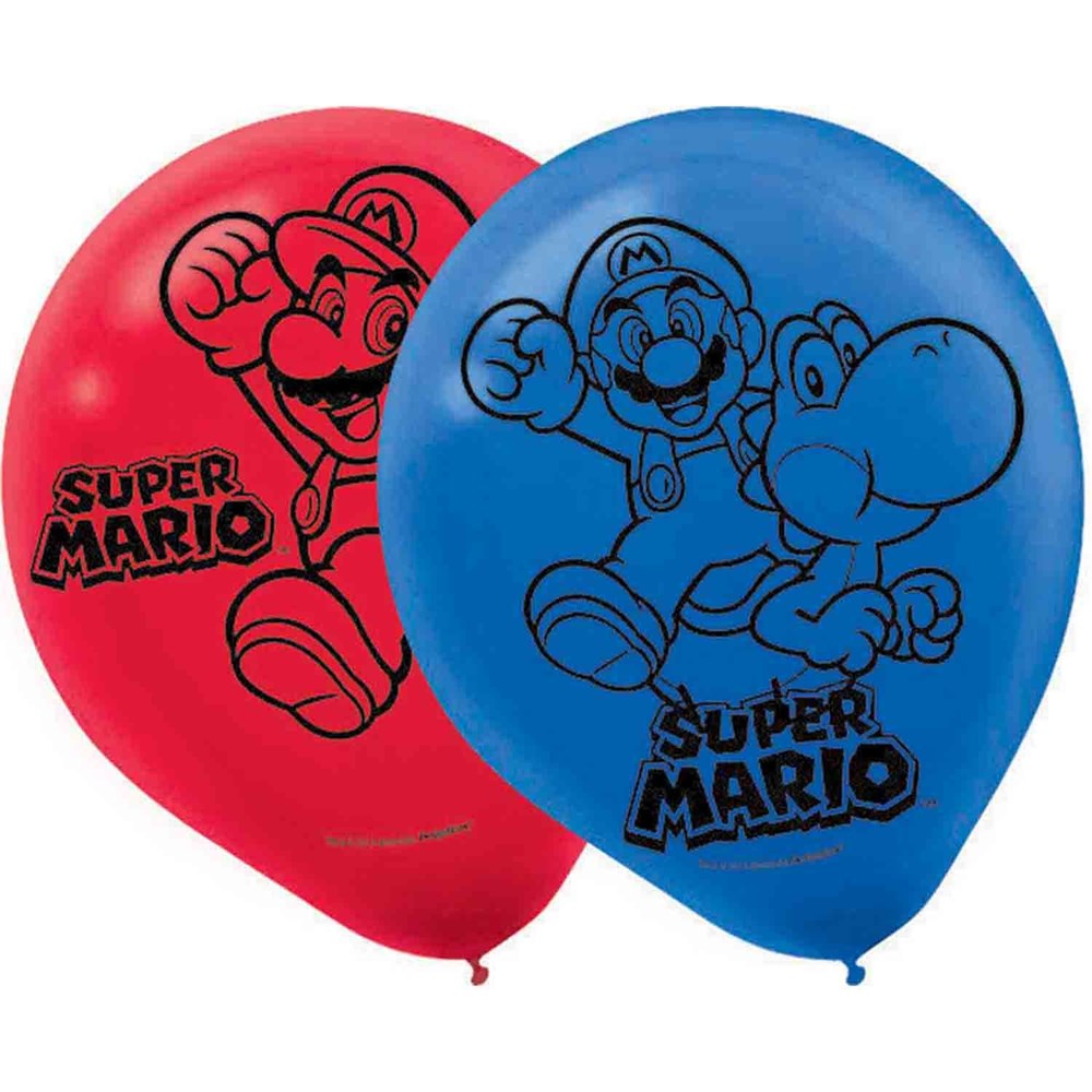 Amscan Super Mario Brothers 30cm Latex Balloon Bundle