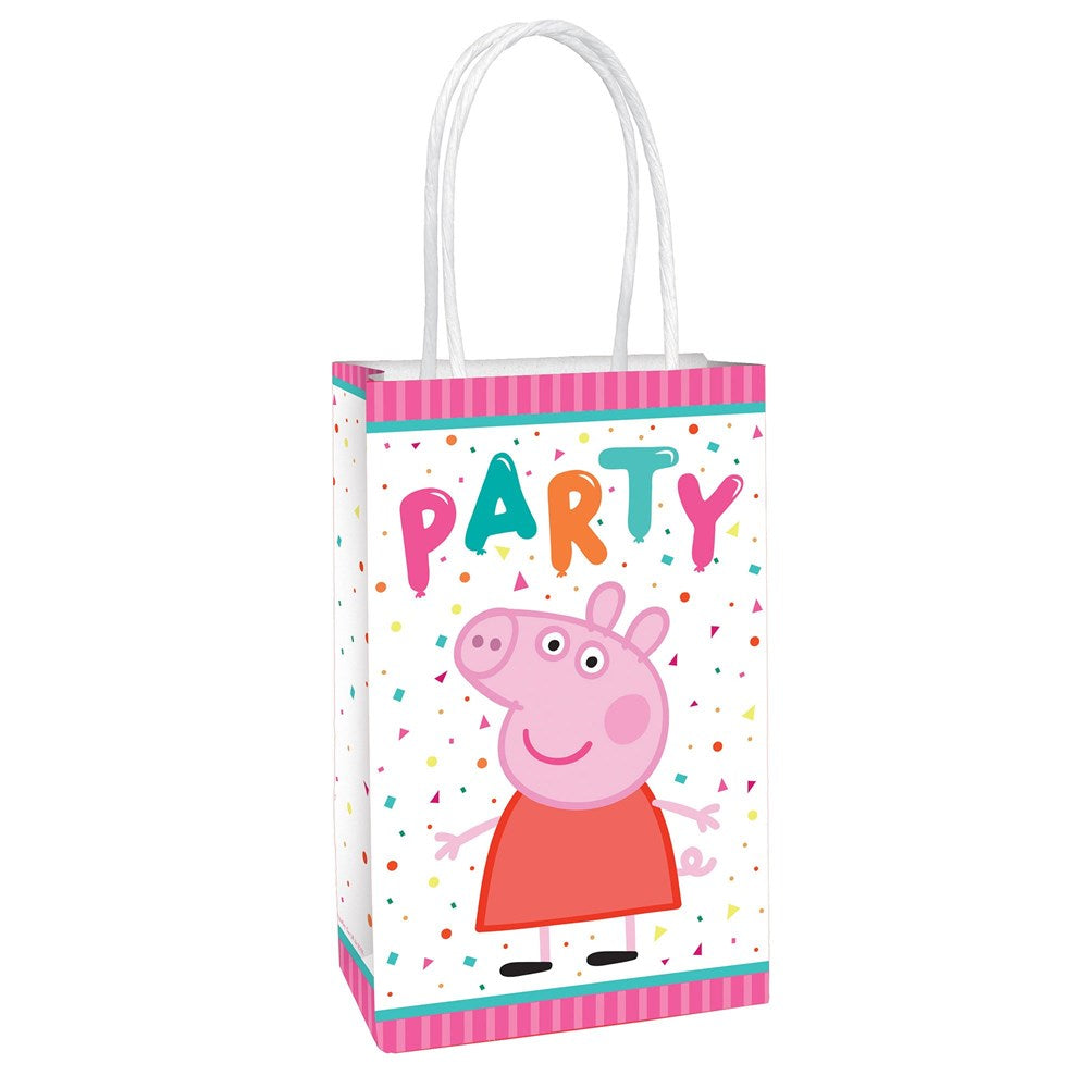 Amscan Peppa Pig Confetti Party Paper Kraft Bags (PK8)