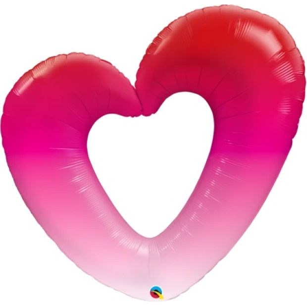 Pink Ombre Heart Foil Shape Balloon