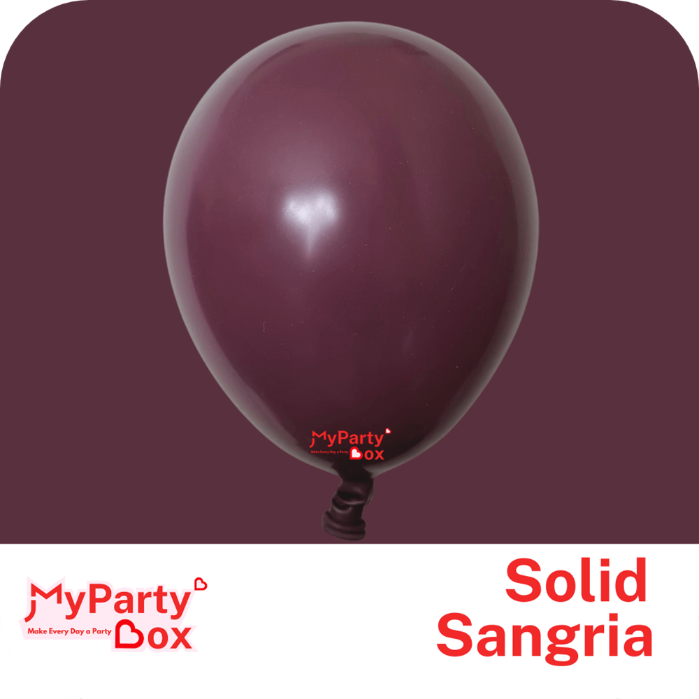 My Party Box Solid Sangria Double Stuffed Party Latex Balloon 