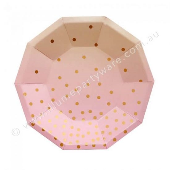 7" Illume Pink & Peach With Confetti Color Paper Plate 