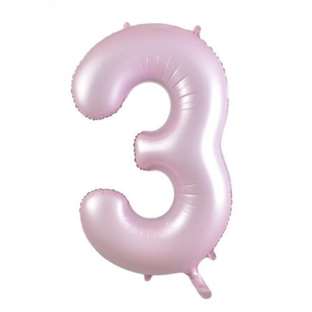 Pastel Matte Pink Foil Number Balloon 3