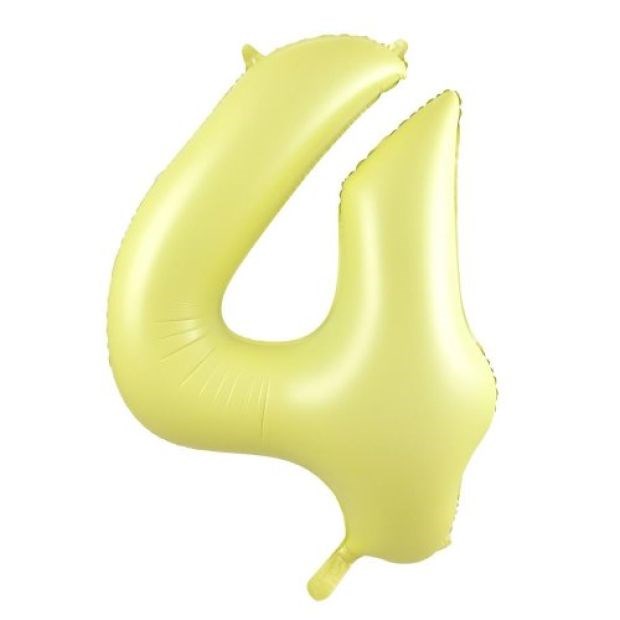 34"(86cm) Pastel Matte Yellow Foil Number Balloon 4