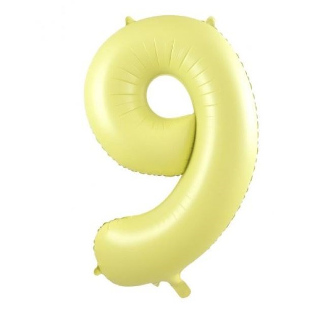 34"(86cm) Pastel Matte Yellow Foil Number Balloon 9