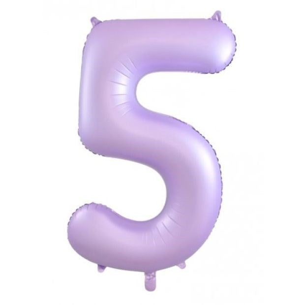 Pastel Matte Lilac Foil Number Balloon 5