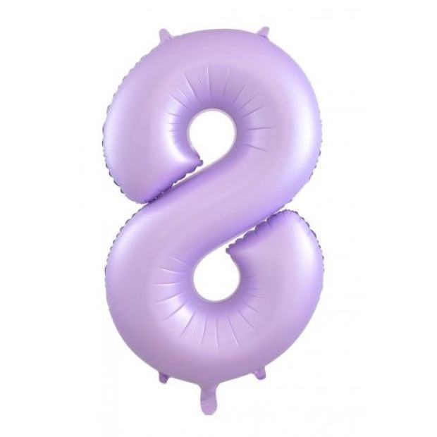 Pastel Matte Lilac Foil Number Balloon 8