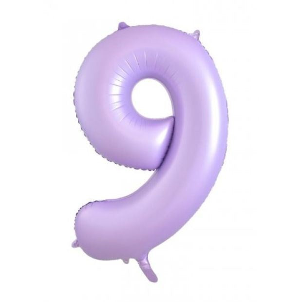 Pastel Matte Lilac Foil Number Balloon 9