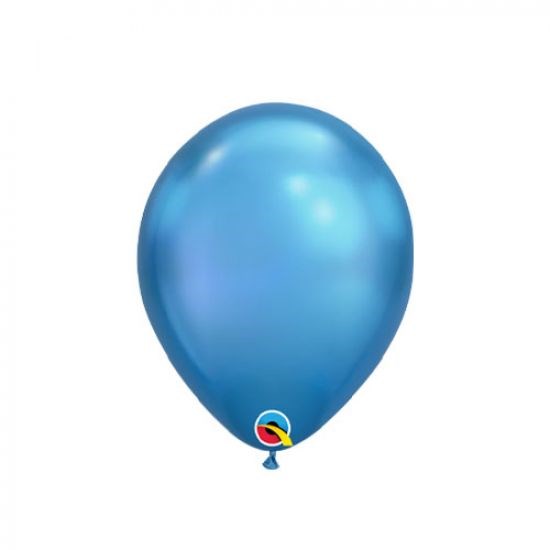 Qualatex 7" 17.5cm Chrome Blue Mini Latex Balloon