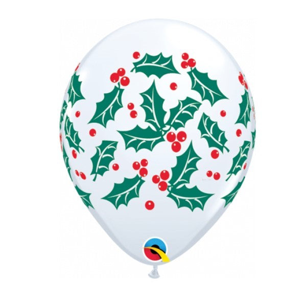 Qualatex Holly & Berries Christmas Theme Regular Latex Balloon