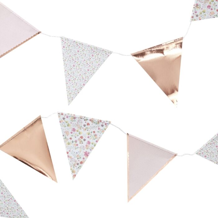 Ginger Ray Ditsy Floral & Rose Gold Bunting