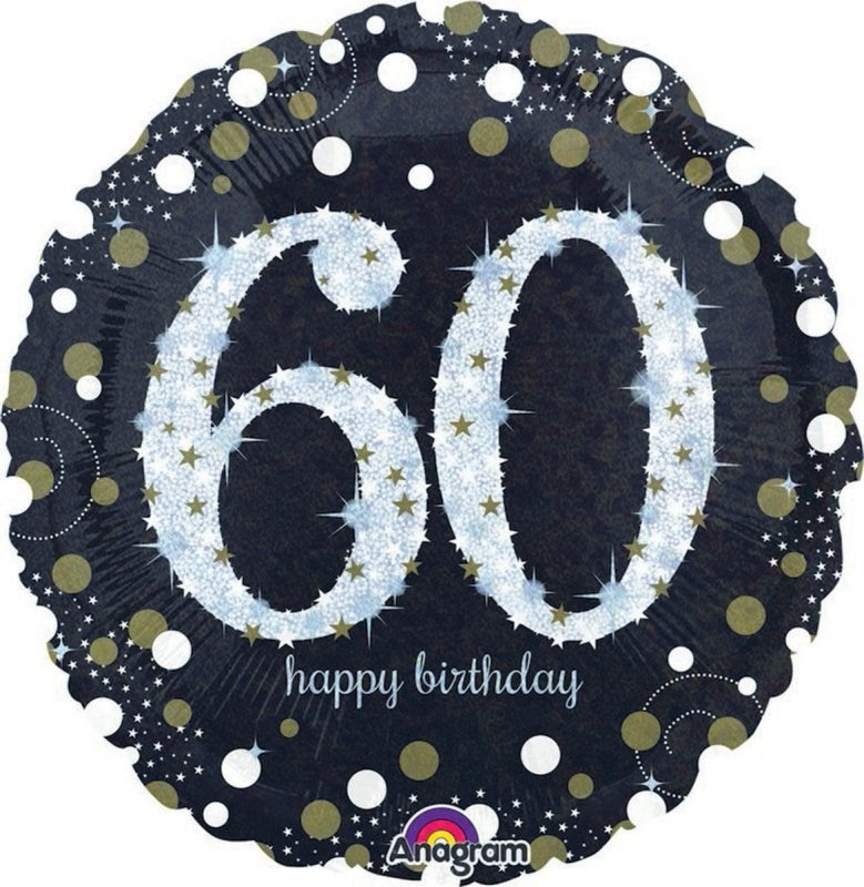 Holographic Sparkling Celebration 60th Foil Balloon
