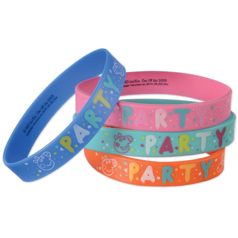 Amscan Peppa Pig Confetti Party Rubber Bracelets Favors (PC4)