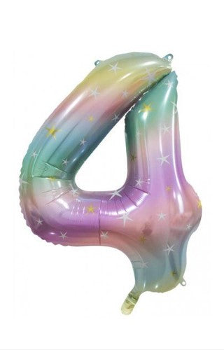 Decotex 34" Pastel Rainbow Foil Number Balloon 4