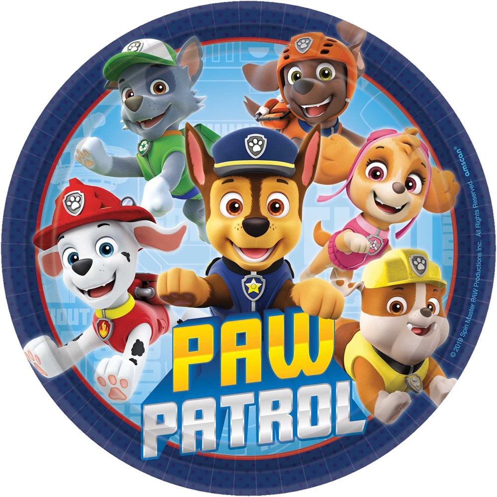 Amscan Paw Patrol Adventures 17cm Round Paper Plates (PK8)