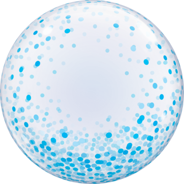 Qualatex Blue Confetti Dot Deco Bubble Balloon