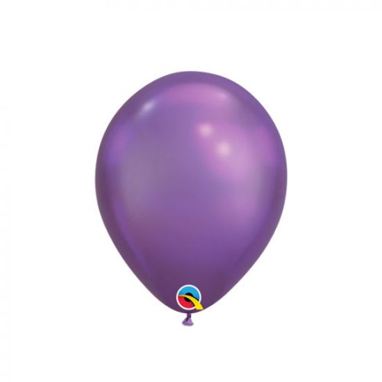 Qualatex 7" 17.5cm Chrome Purple Mini Latex Balloon