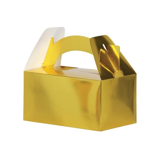 Classic Metallic Gold Paper Lunch Box (PK5)