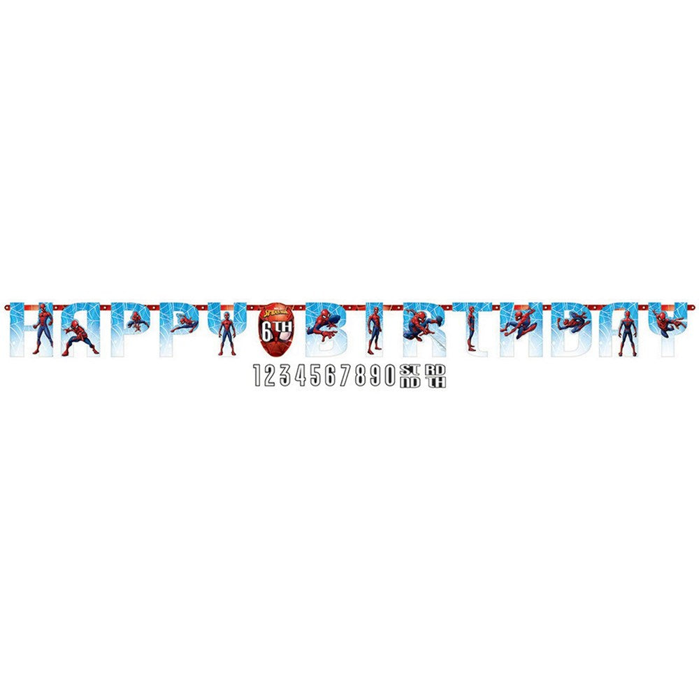 Amscan Spider-Man Webbed Wonder Jumbo Add-An-Age Letter Banner