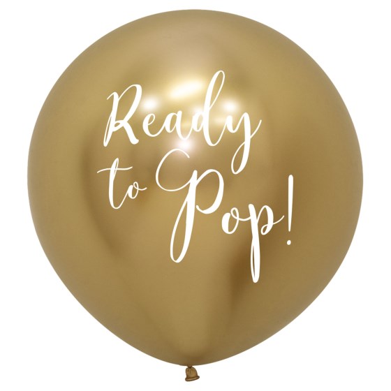 Sempertex 24" 60cm Ready to Pop Reflex Gold Gender Reveal Baby Shower Jumbo Latex Balloon