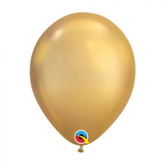 Qualatex Chrome Gold Regular Latex Balloon