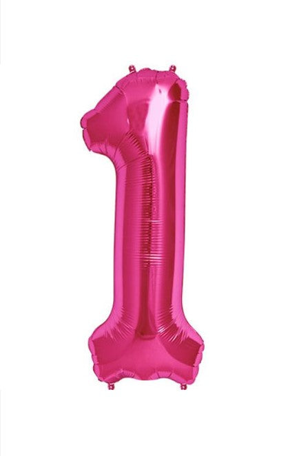 Qualatex 34" Pink Foil number balloon 1