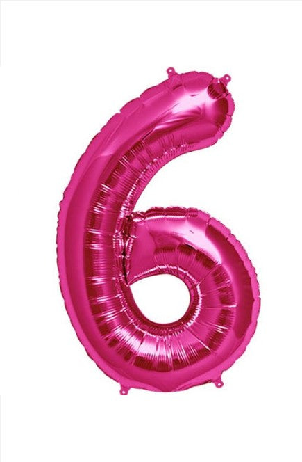 Qualatex 34" Pink Foil number balloon 6
