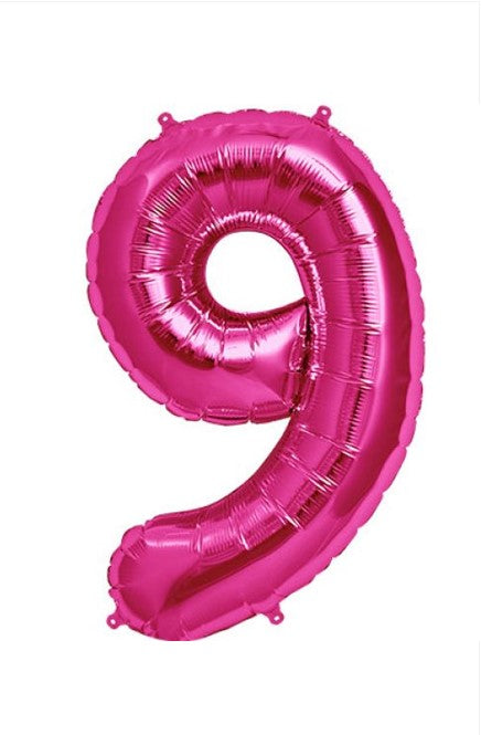 Qualatex 34" Pink Foil number balloon 9