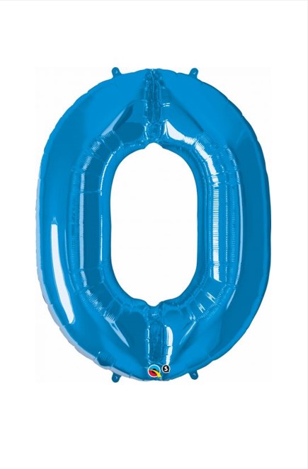 Qualatex 34" Sapphire Blue Foil Number Balloon 0