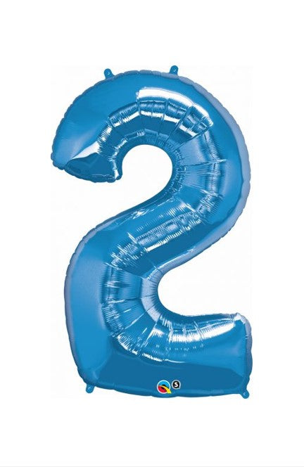 Qualatex 34" Sapphire Blue Foil Number 2 Balloon