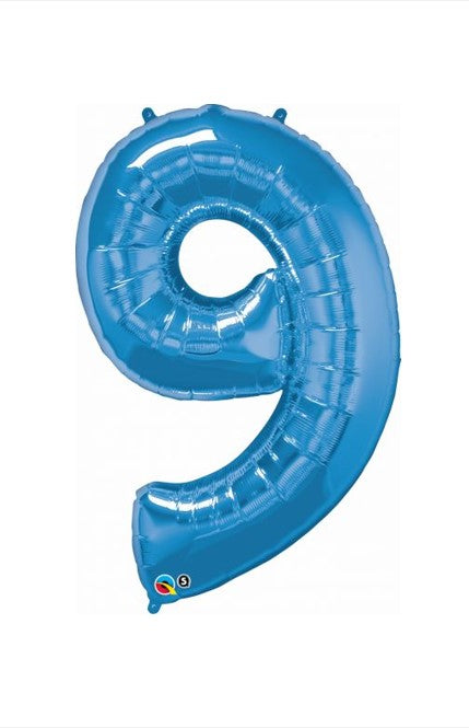 Qualatex 34" Sapphire Blue Foil Number 9 Balloon