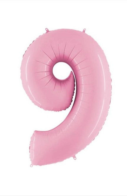 40" Pastel Pink Foil Number 9 Balloon