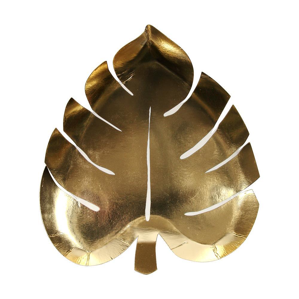 MeriMeri Gold Palm Leaf Plates PK8