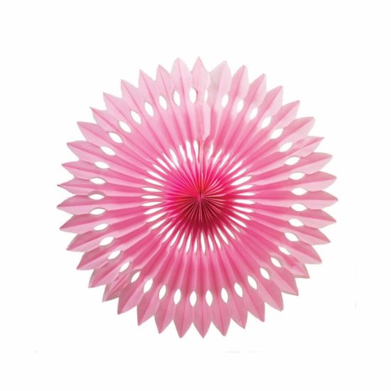 24cm Pink Paper Fan Decoration