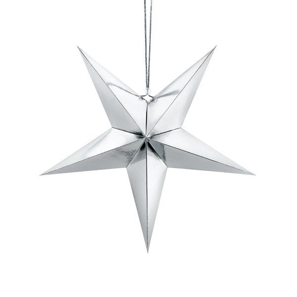 Silver Paper Star - Medium