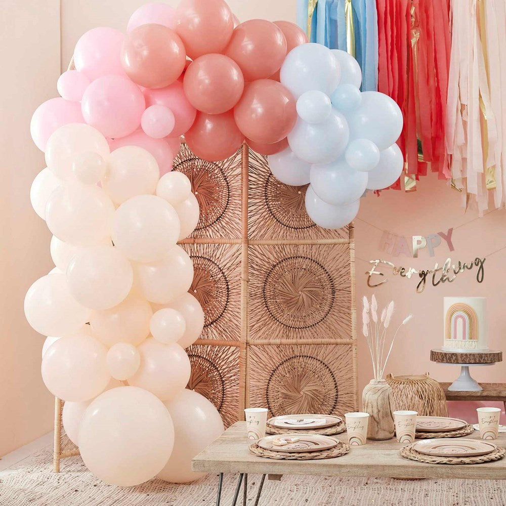 Ginger Ray Happy Everything Rainbow Muted Pastels Balloon Arch