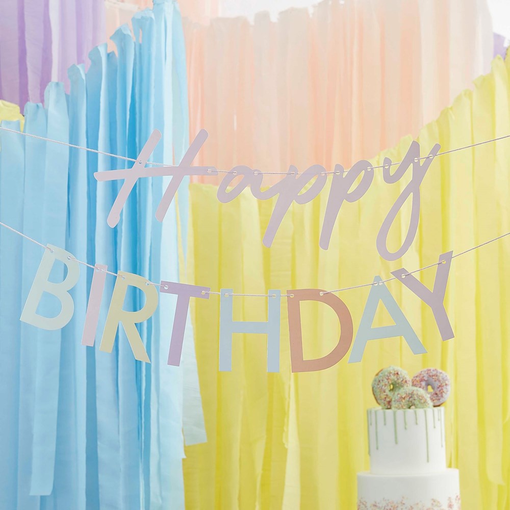 Ginger Ray Mix It Up Pastel Happy Birthday Banner