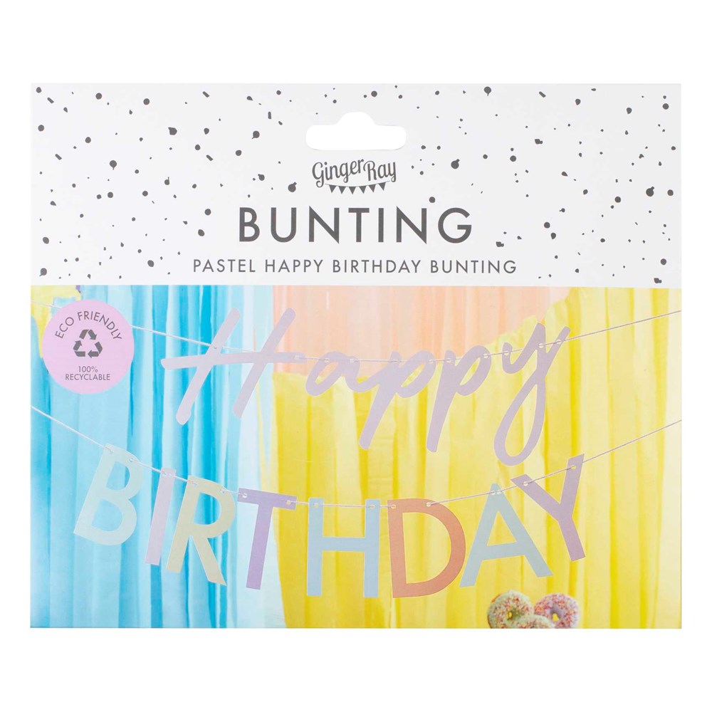 Ginger Ray Mix It Up Pastel Happy Birthday Banner
