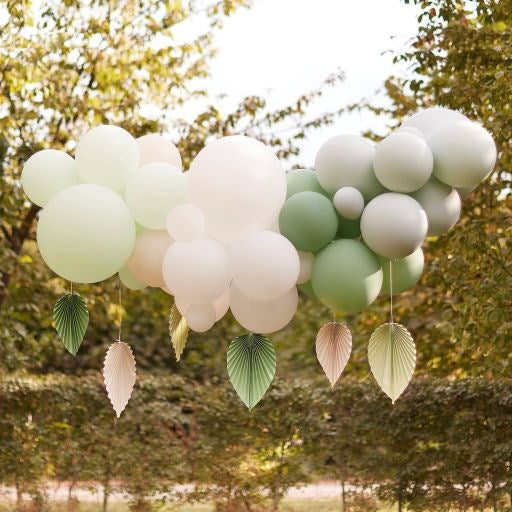 Ginger Ray Mix It Up Mint Balloon Garland with Paper Fans