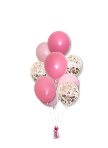 Balloon Bouquet Rose, Pastel Pink & Rose Gold Confetti (12PK)