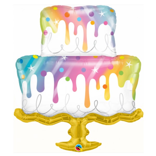 Qualatex Rainbow Drip Cake Foil Balloon