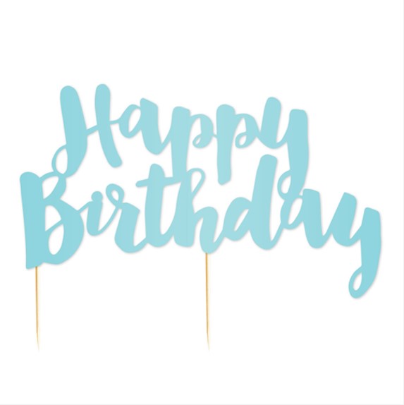 Illume Happy Birthday Blue Foil Cake Topper
