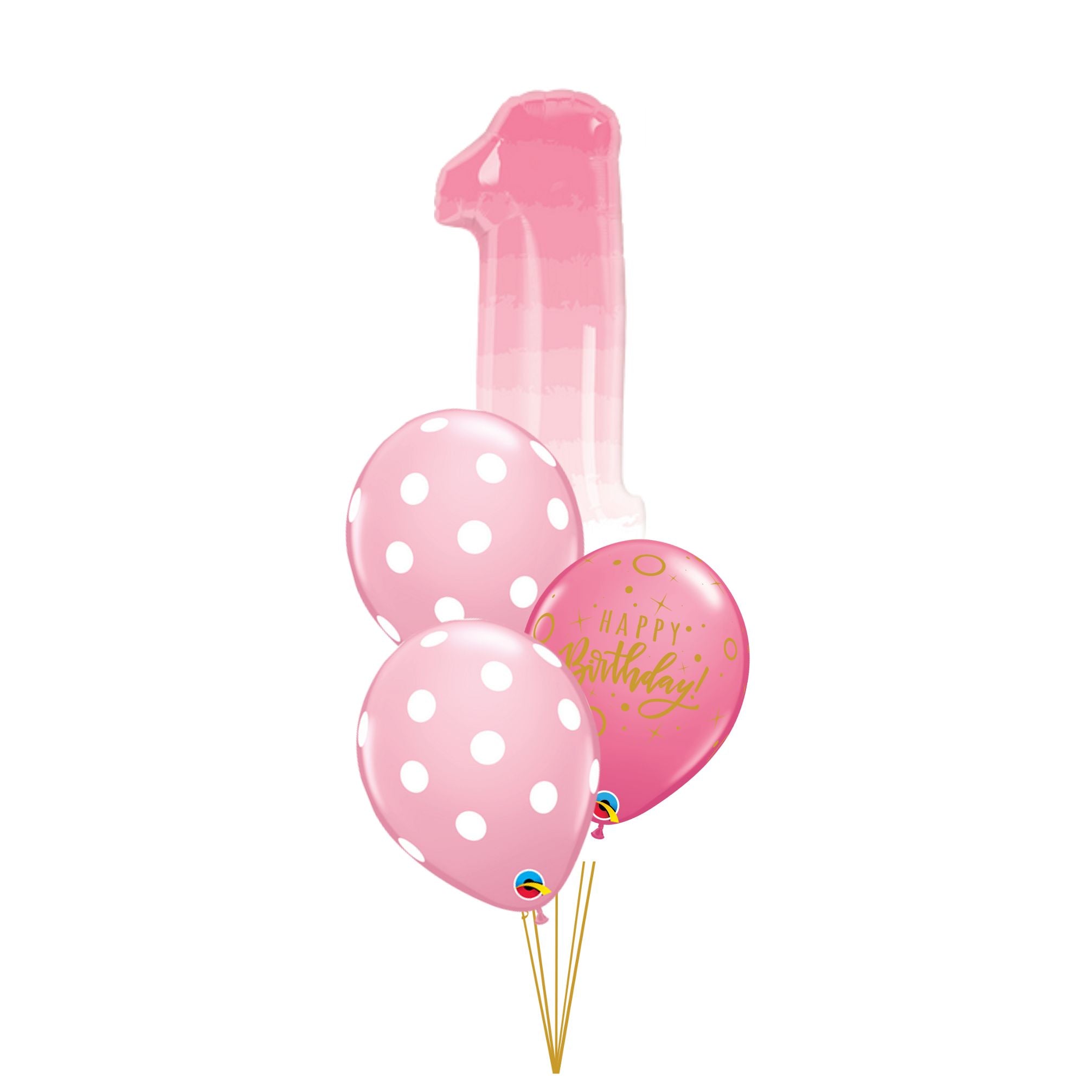 Balloon bouquet combo with one 40" foil number balloon and three regular latex balloons