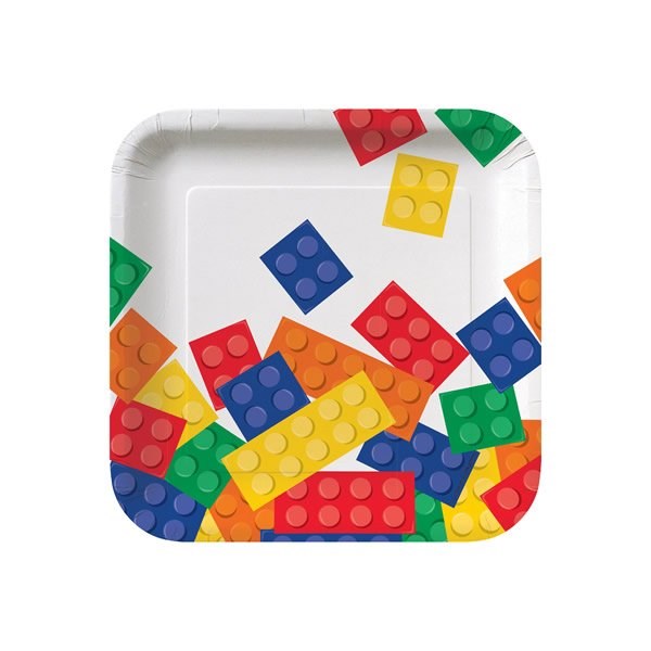 Amscan Lego Block Party Square Lunch Plates (PK8)